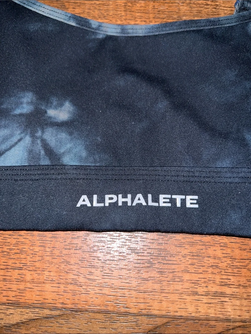 Alphalete Black & Gray Tie-Dye Seamless Bralette Small